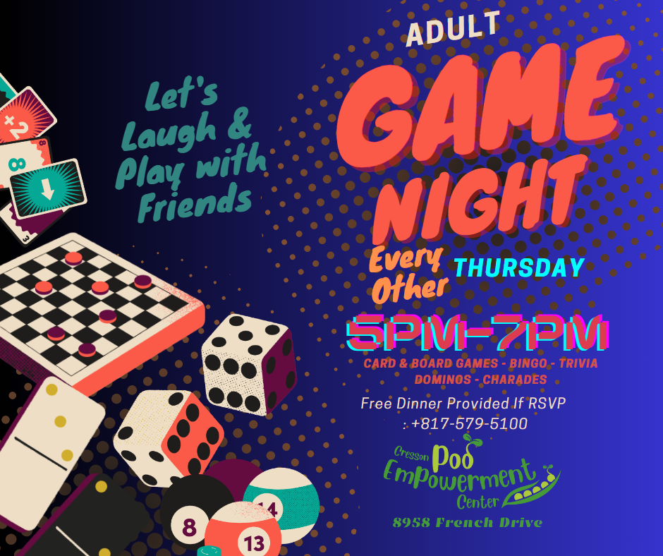 Adult Game Night on 13th July.