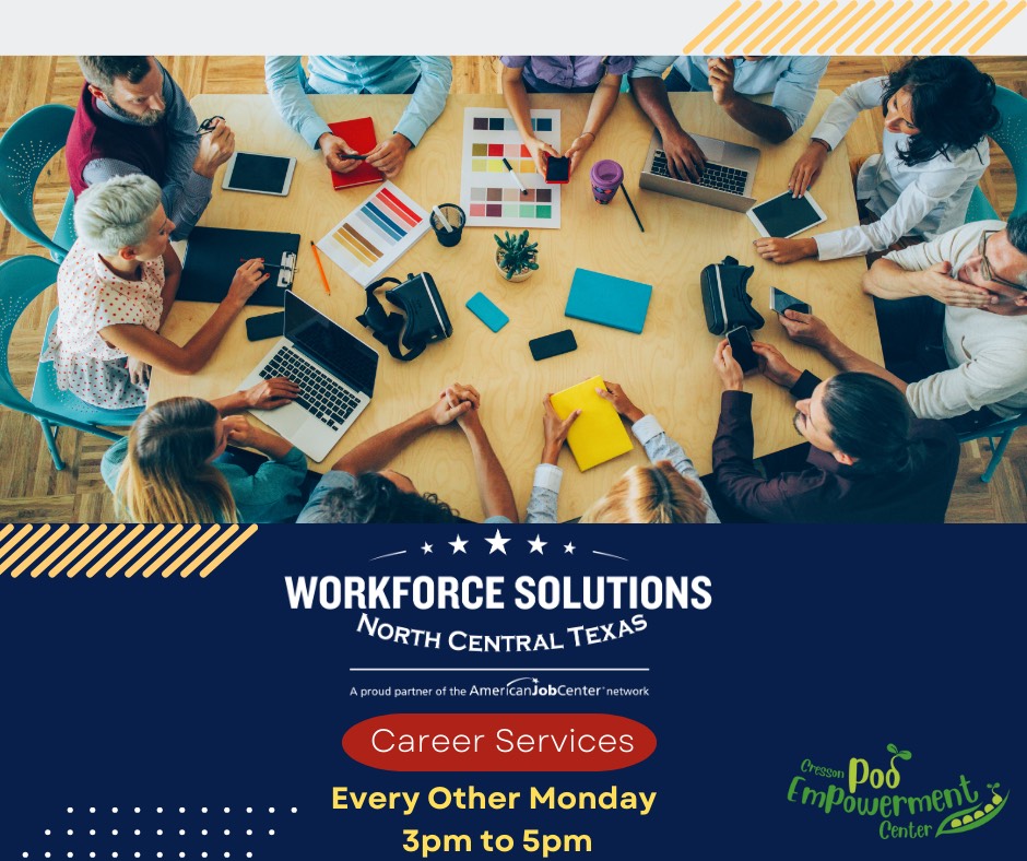 Workforce Solutions - Career Services
Every Other Monday
3:00pm to 5:00pm