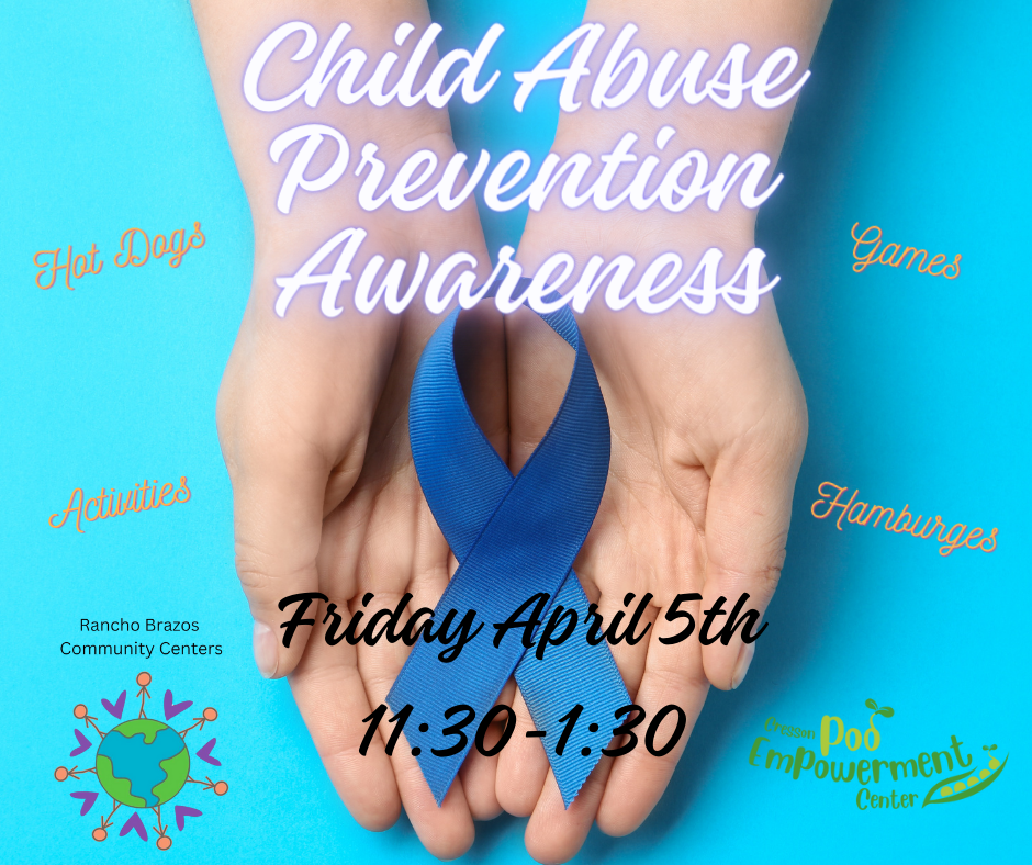 Child Abuse Prevention Awareness
Friday, April 5th
11:30am to 1:30pm