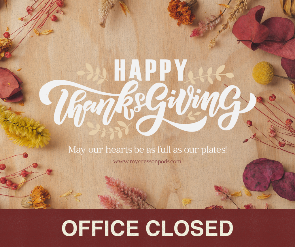 OFFICE CLOSED: Happy Thanksgiving Day!